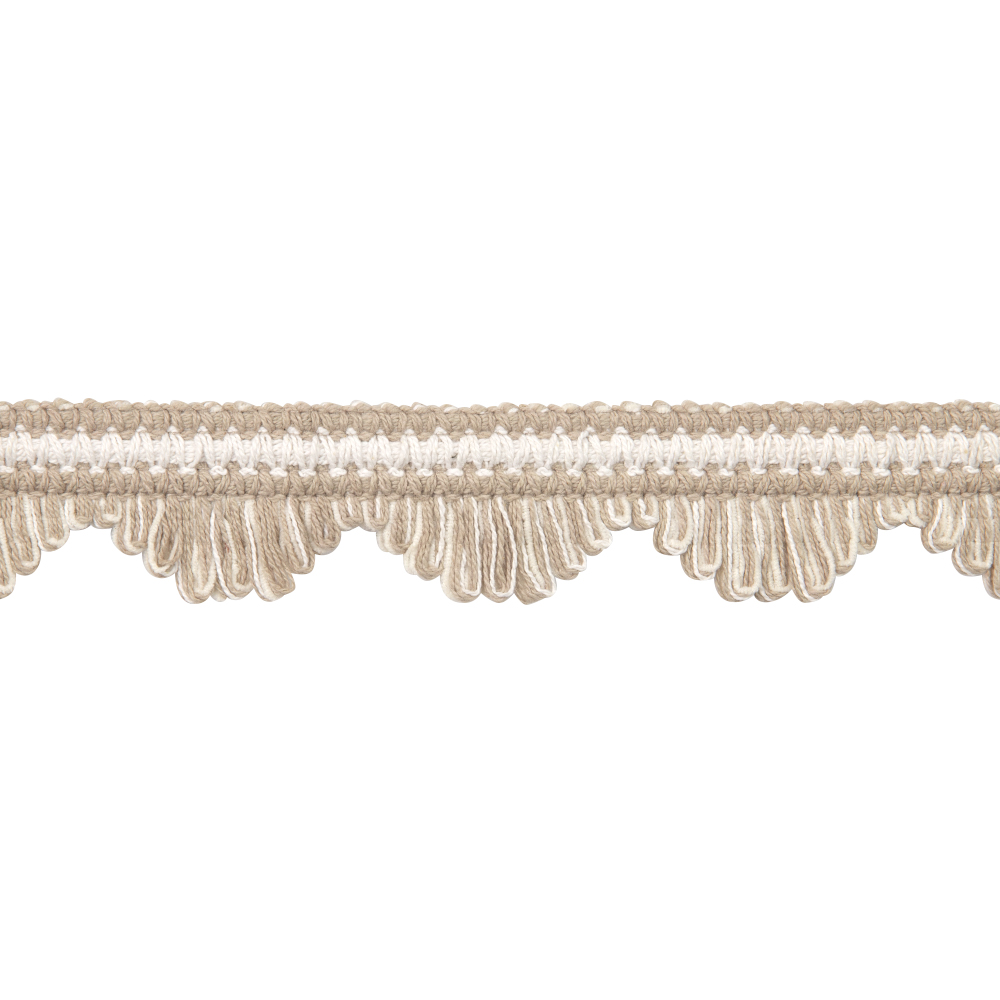 Сутаж с фестонами отделочный "Кантри" GP06-2-L.BEIGE MirTex бежевый/светло-бежевый (4 см/12,5 м)