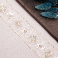 Тесьма с пайетками 90303-D103 белый (13,716 м)