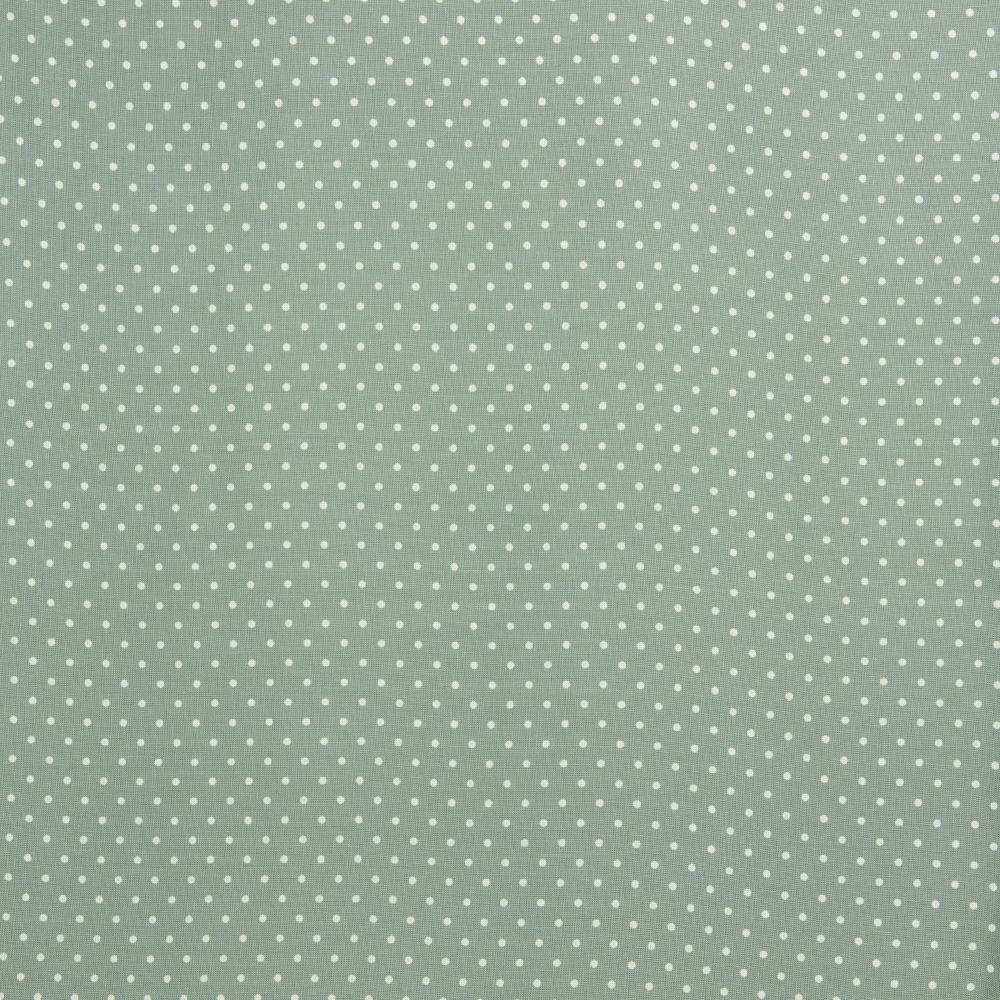 Ткань Штапель Е578-1.02 ледяной зеленый принт горох 2 мм (115 г/кв.м) 150см/±45м