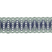 Текстильный бордюр плетеный VR01-Y9 Mirtex пыльно-бирюзовый/синий "Abstract Wave" (4,5 см/10 м)
