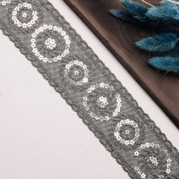 Тесьма с пайетками 90371-D103 серебро (13,716 м)