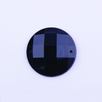 Стразы пришивные пластиковые Круг 12 мм 1# черные (100 шт)