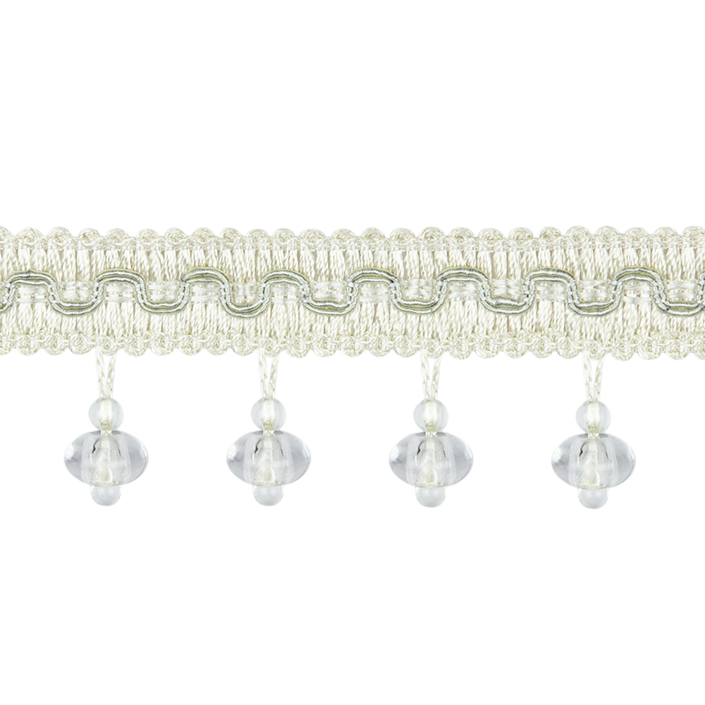 Бахрома стеклярус RY20-1 Mirtex молочный/crystal (4 см/11,5 м)