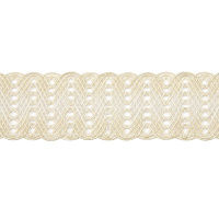 Текстильный бордюр VR01-Y11 Mirtex светло-бежевый/молочный "Abstract Wave" (4,5 см/10 м)