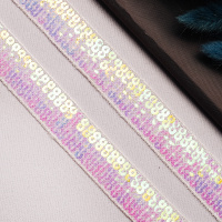 Тесьма с пайетками 91145-5-1-D103 белый перламуровый (13,716 м)