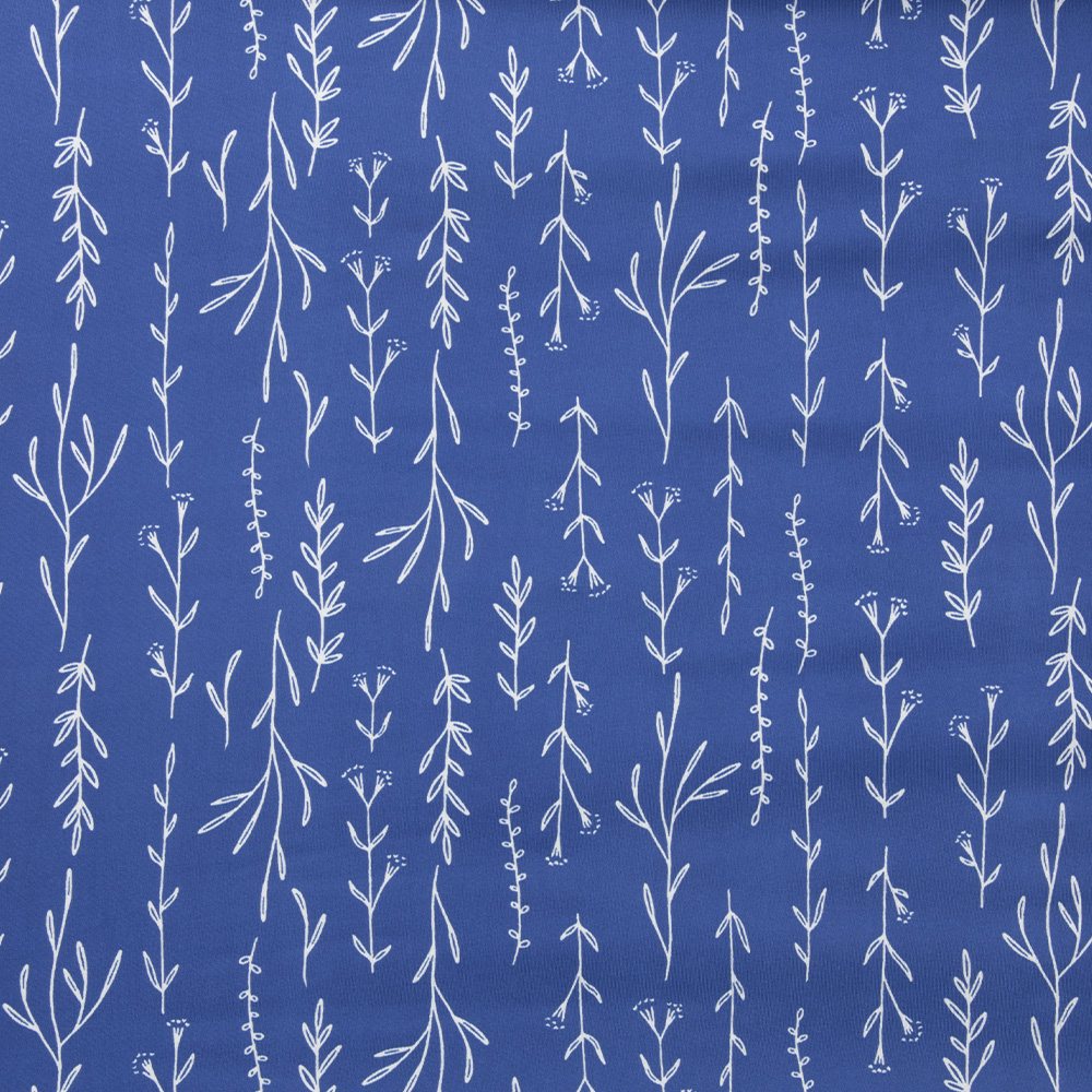 Ткань трикотаж масло принт НМ219Р.15 ярко-синий ветки (181г/кв.м) 150см/±50м