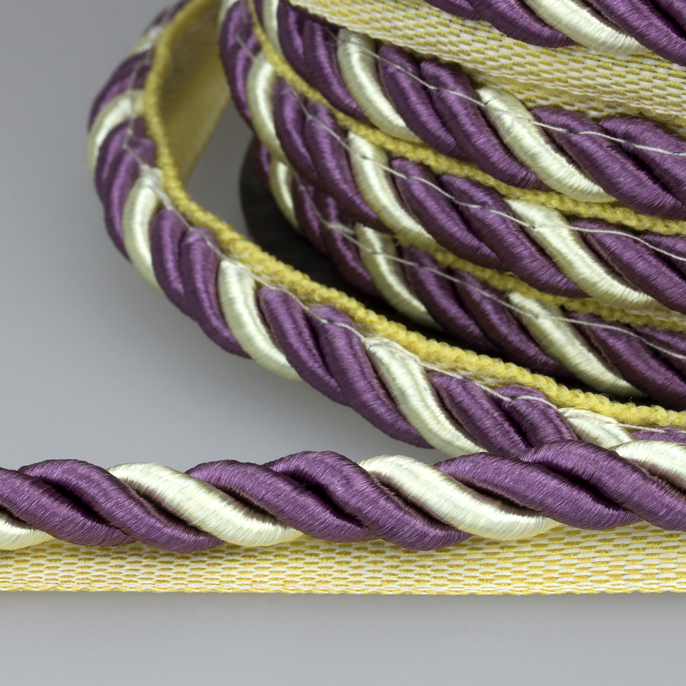 Кант шторный SHK010 светло-бежевый/фиолетовая пудра (25 м)