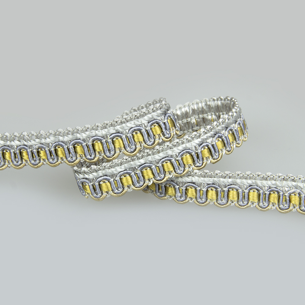 Сутаж отделочный M-20 (HB79) серый/золото (1,2 см/15 м)