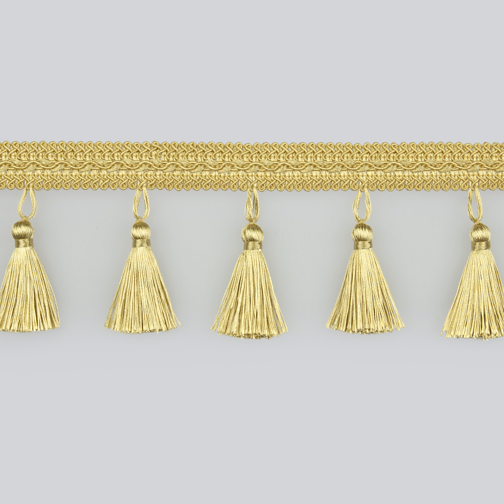Бахрома с кисточками 9166MRT-V03 золото (9 см/25 м)