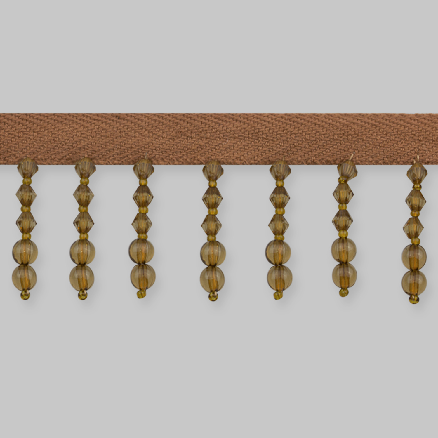 Бахрома для штор из стекляруса 158-54/B186 светло-коричневый (20 м)