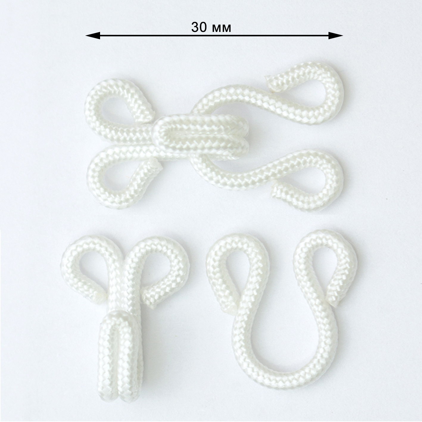 Крючки для брюк и юбок в оплетке 1251-M белый (100 шт)