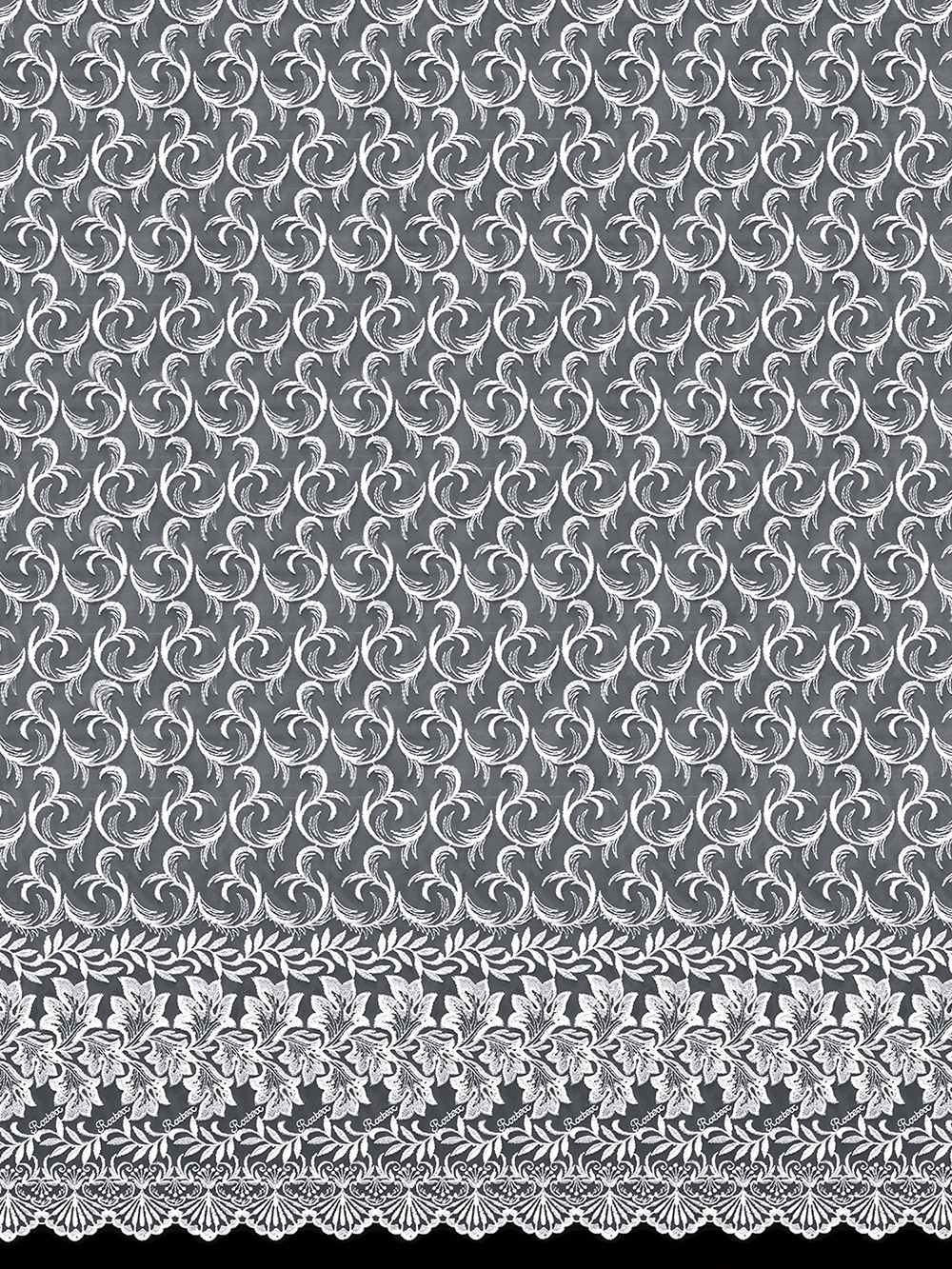 Готовая штора тюль микросетка с рисунком вышивкой 120034-V106.214 (565х270 см) белая