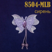 Объемное украшение "Бабочка с бусинами и стразом" 8504-MLB сирень (100 шт)