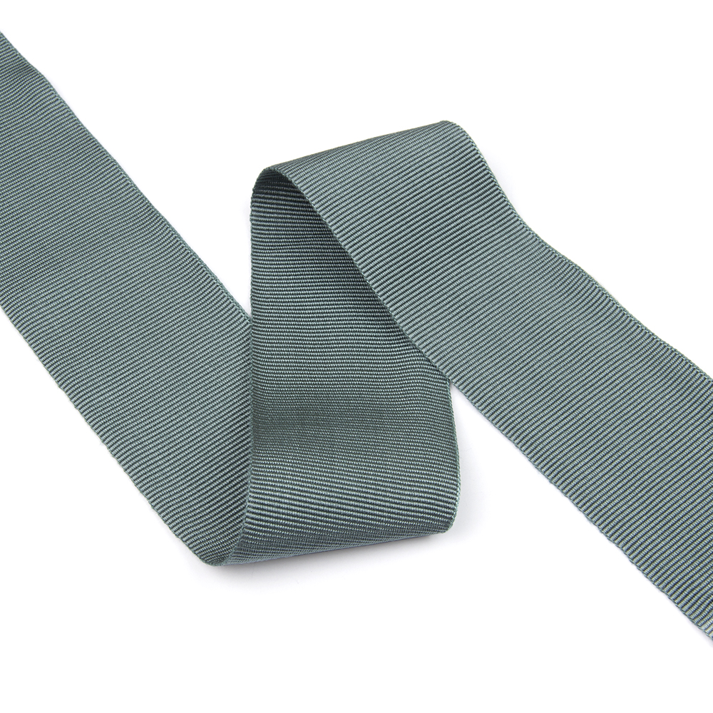 Репсовая лента XB04 (5 см) - 12 темное утиное яйцо Mirtex (25 м) (усадка ±3-4%)