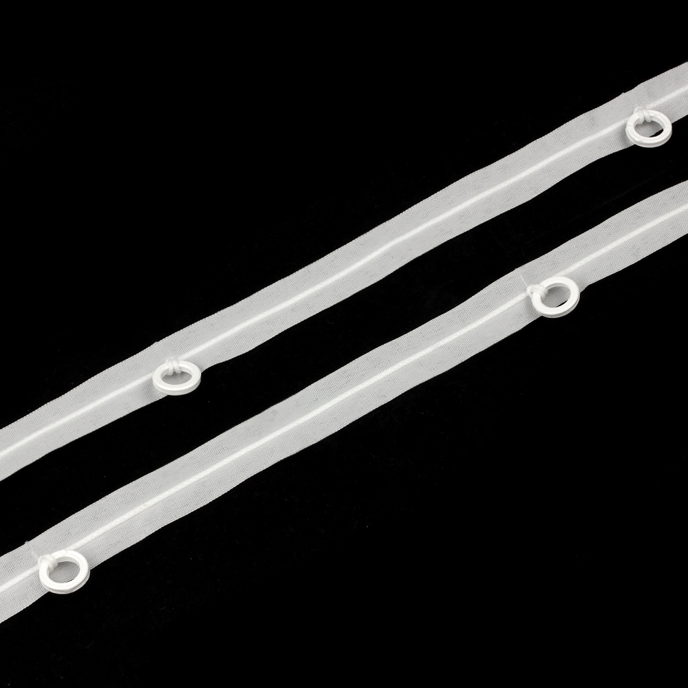 Шторная лента с пластиковыми кольцами MAGAM FR/G тканая (корд-1 шнур стяжка) 1,5 см/200 м