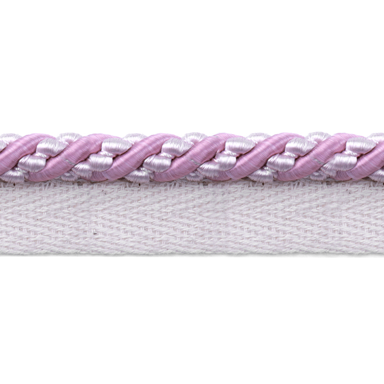 Кант шторный (искусственный шелк) SHK20-2 розовый/белый (25 м)