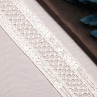 Тесьма с пайетками 91070-D103 белый (13,716 м)