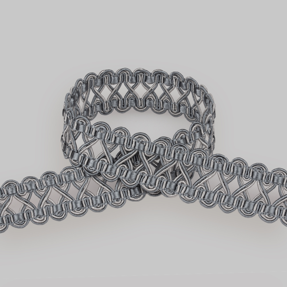 Сутаж отделочный 900-1 Mirtex серый (12 м)