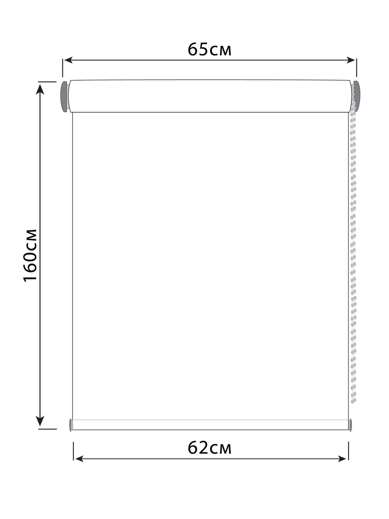 Рулонная штора Однотонный Мокко размер 62*160, солнцезащита 80% (4601000710256)