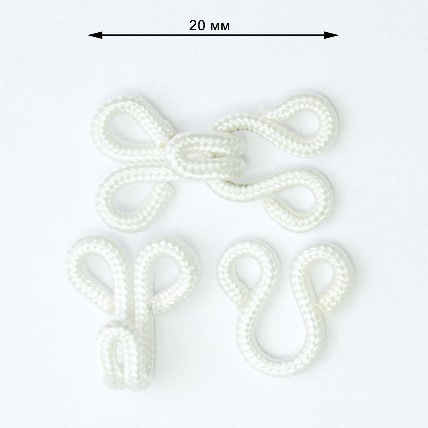 Крючки для брюк и юбок в оплетке 1251-S белый (100 шт)