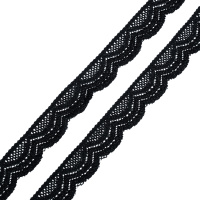 Кружево эластичное 6616 черный, 2 см, (350 ярд)