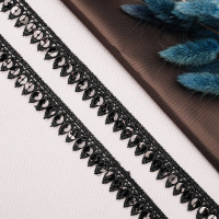 Тесьма с пайетками 85348-D103 черный (13,716 м)