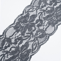 Кружево эластичное 5809 серый, 8 см, (150 ярд)