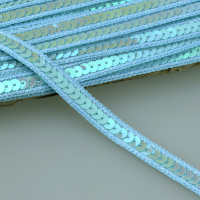 Тесьма с пайетками 8849 голубой (45,72 м)