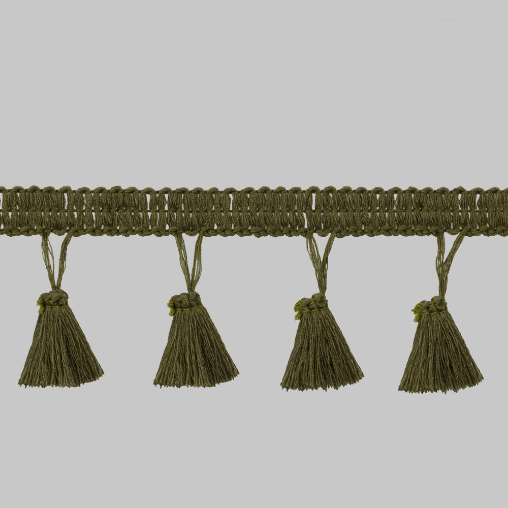 Бахрома C146-3 зеленый с кисточками (5,5 см/45,72 м)