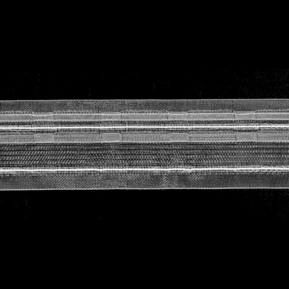 Шторная лента Bandex PLACIDO прозрачная (К=1:3, корд-2 шнура) 5 см/100 м