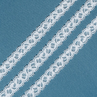 Кружево эластичное 2765 белый, 1.1 см, (350 ярд)