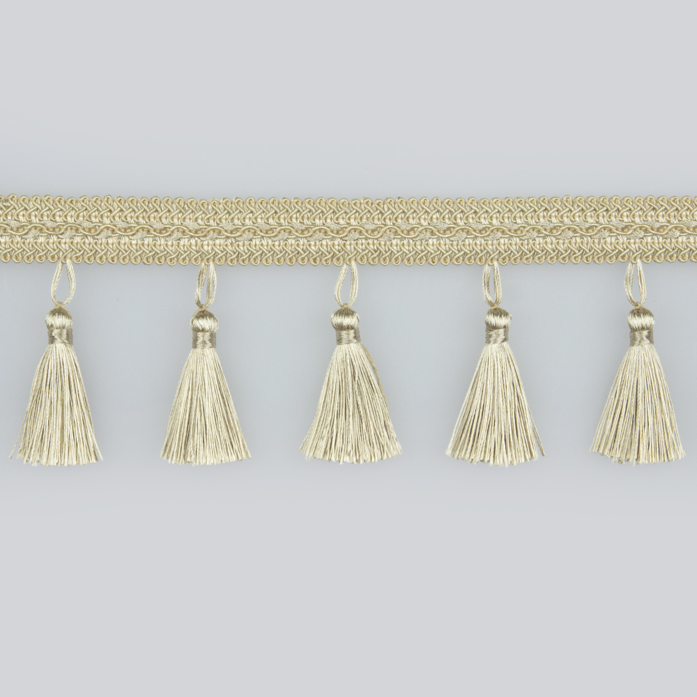 Бахрома с кисточками 9166MRT-V12 светло-бежевый (9 см/25 м)