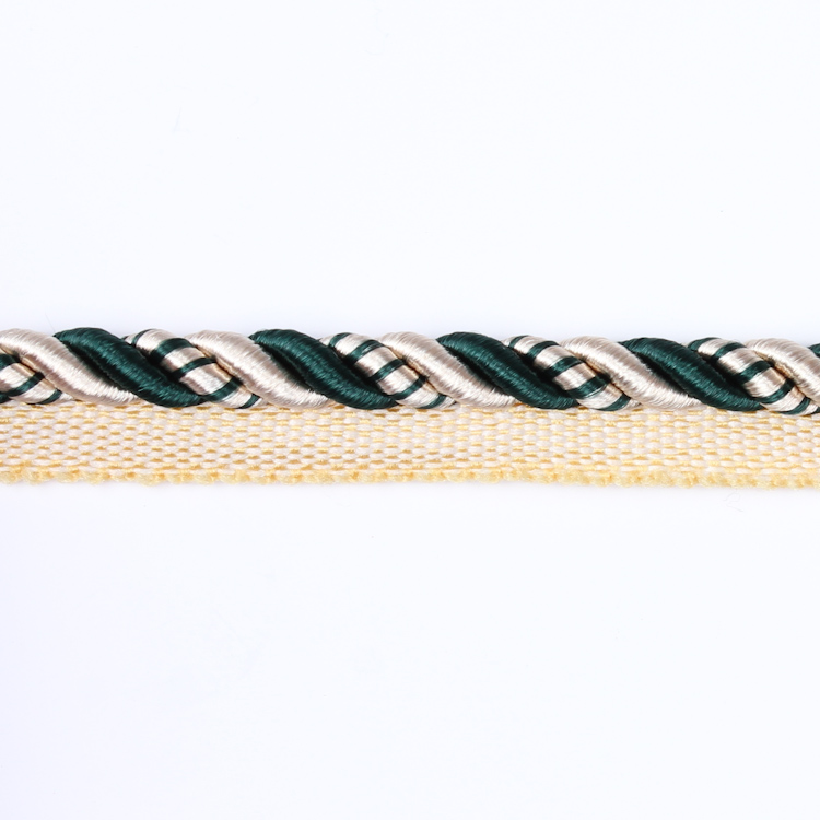 Кант шторный SHK01C-2 бежевый/темно-зеленый (50 м)