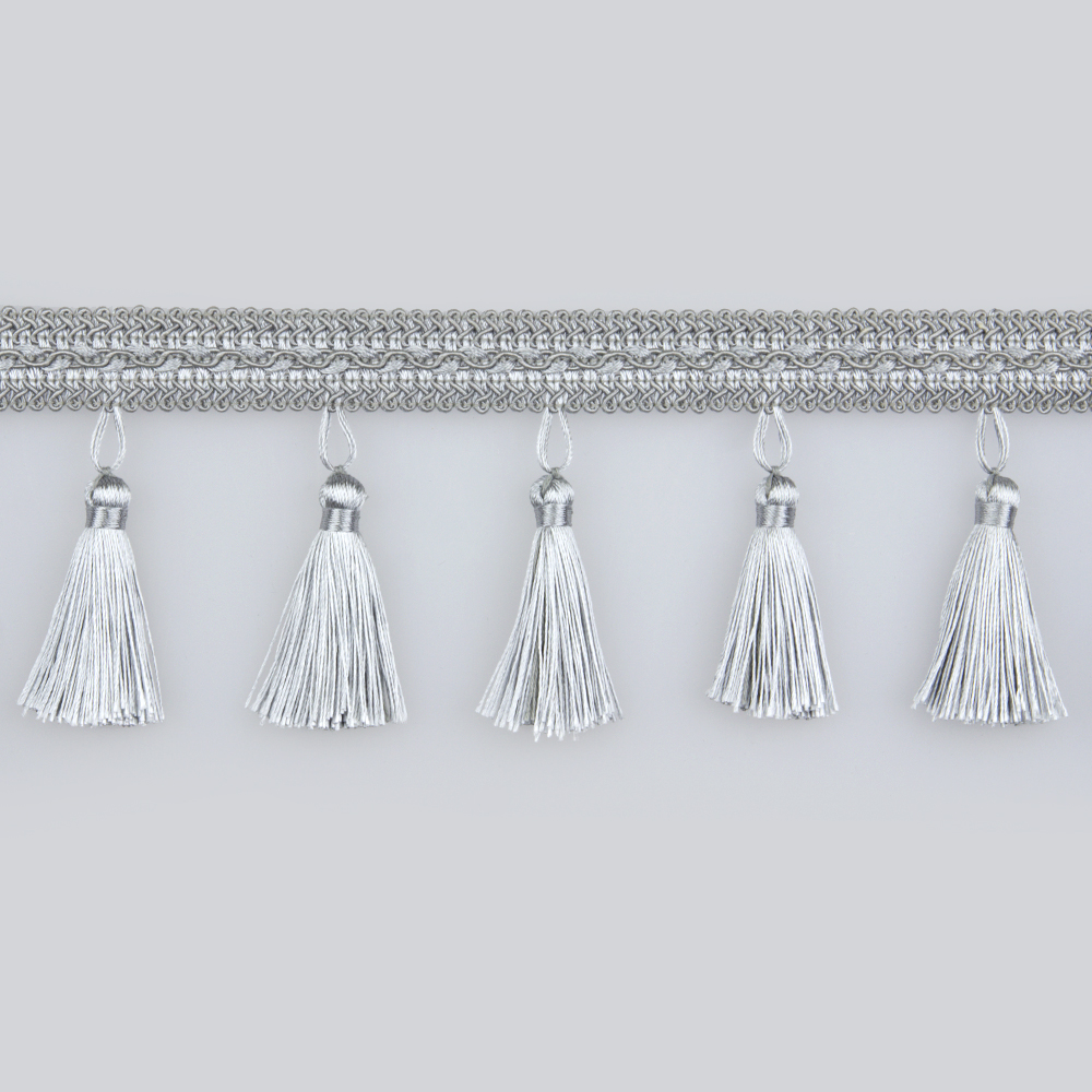 Бахрома с кисточками 9166MRT-V15 серый (9 см/25 м)