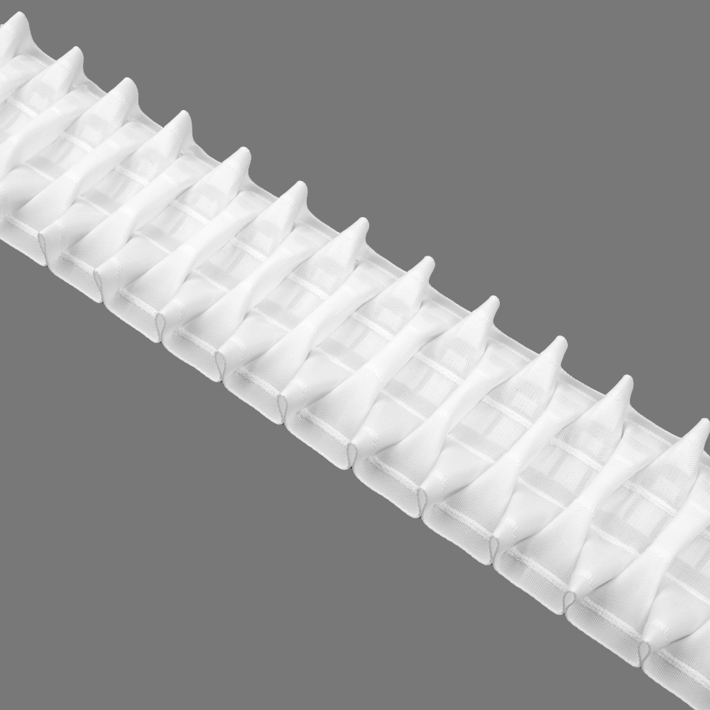 Шторная лента 4442P (1:2,5) Oz-is Premium тканая 10 см/50 м (3 кармана, корд - 4 шнура) Тройные буфы