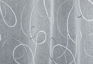 Гардинная ткань для штор имитация льна с серебристой сутажной вышивкой L5929-2