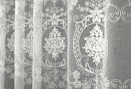 Гардинная ткань для штор имитация льна с сутажной вышивкой 601