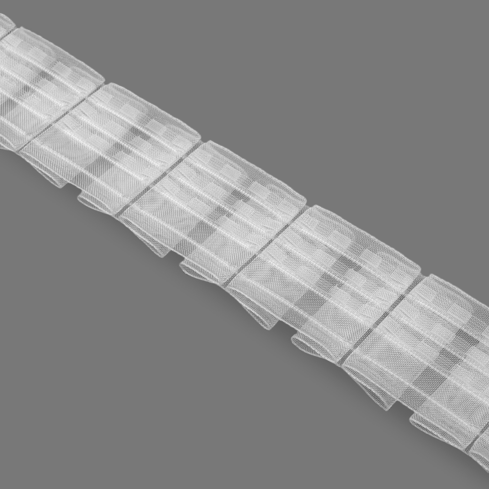 Шторная лента "Бантовая" 4394MP (1:3) Oz-is Premium прозрачная 6,5 см/50м (карманов 3, корд 4 шнура)