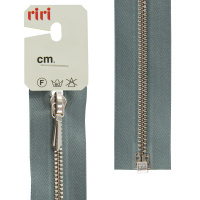 Молния металл Riri, ni, слайдер tropf, 3 мм, разъёмная 1 замок, 60 см, цвет 2119, серо-голубой светл