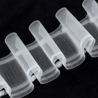 Шторная лента "Волна" MirTenda Premium 1056, (К=1:2, на трубу и крючки, корд-2 лески) 10 см/100 м