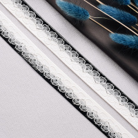 Тесьма капоновая на кожзаме FC0354-UG1286 черно-белый (45,72 м)