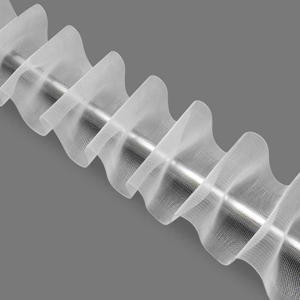 Шторная лента "эффект люверсов" 1000 прозрачная, (крепление на трубу - поперечные петли) 10 см/50 м