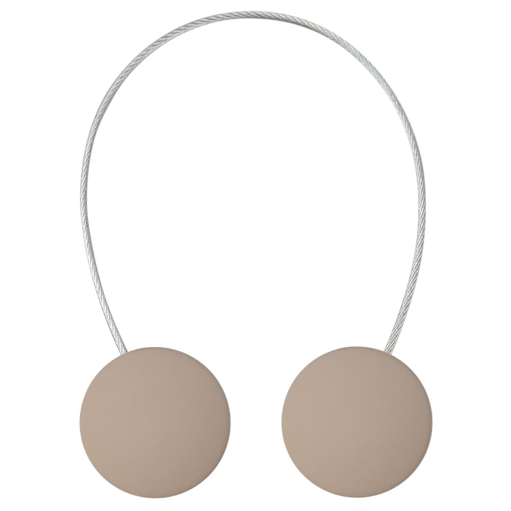 Круг 45 мм на тросе "Однотонный" №101 матовый темно-бежевый клипса с магнитом