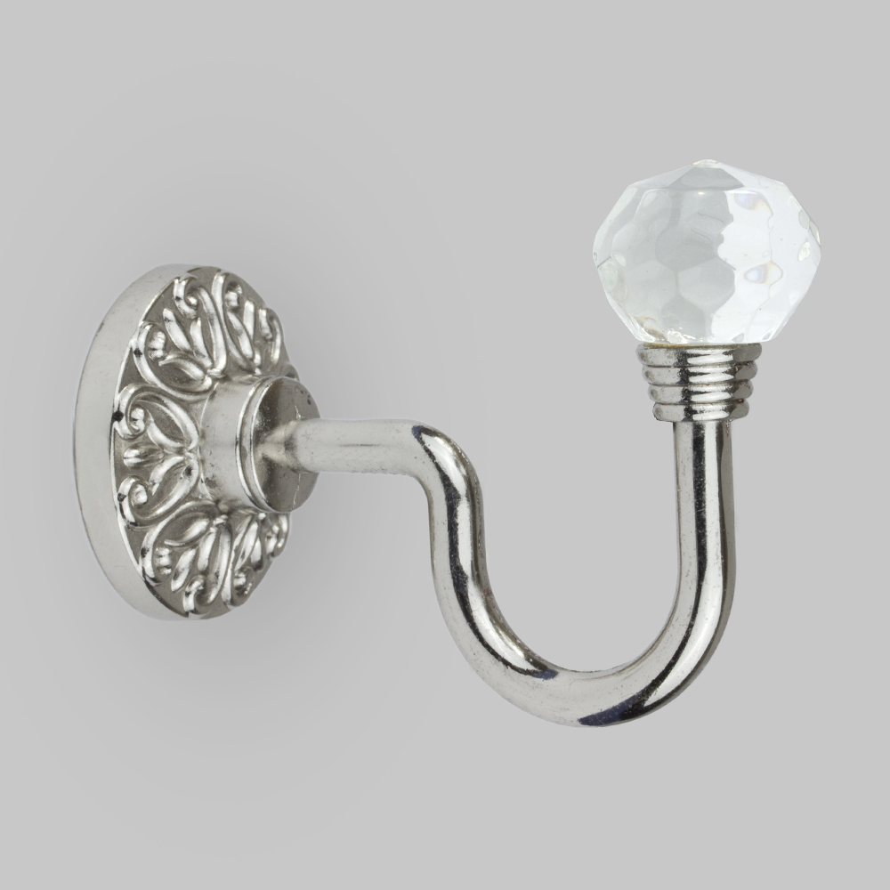 Держатель для штор и подхватов "Шар прозрачный" YSX267 (S-0111) Mirtex серебро (2 шт)