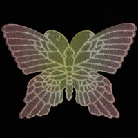 Аппликация пришивная "Бабочка" 5-RW04 розовый/желтый (50 шт.)