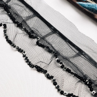 Тесьма-оборка 9801HB (YX170) черный (18,28 м)