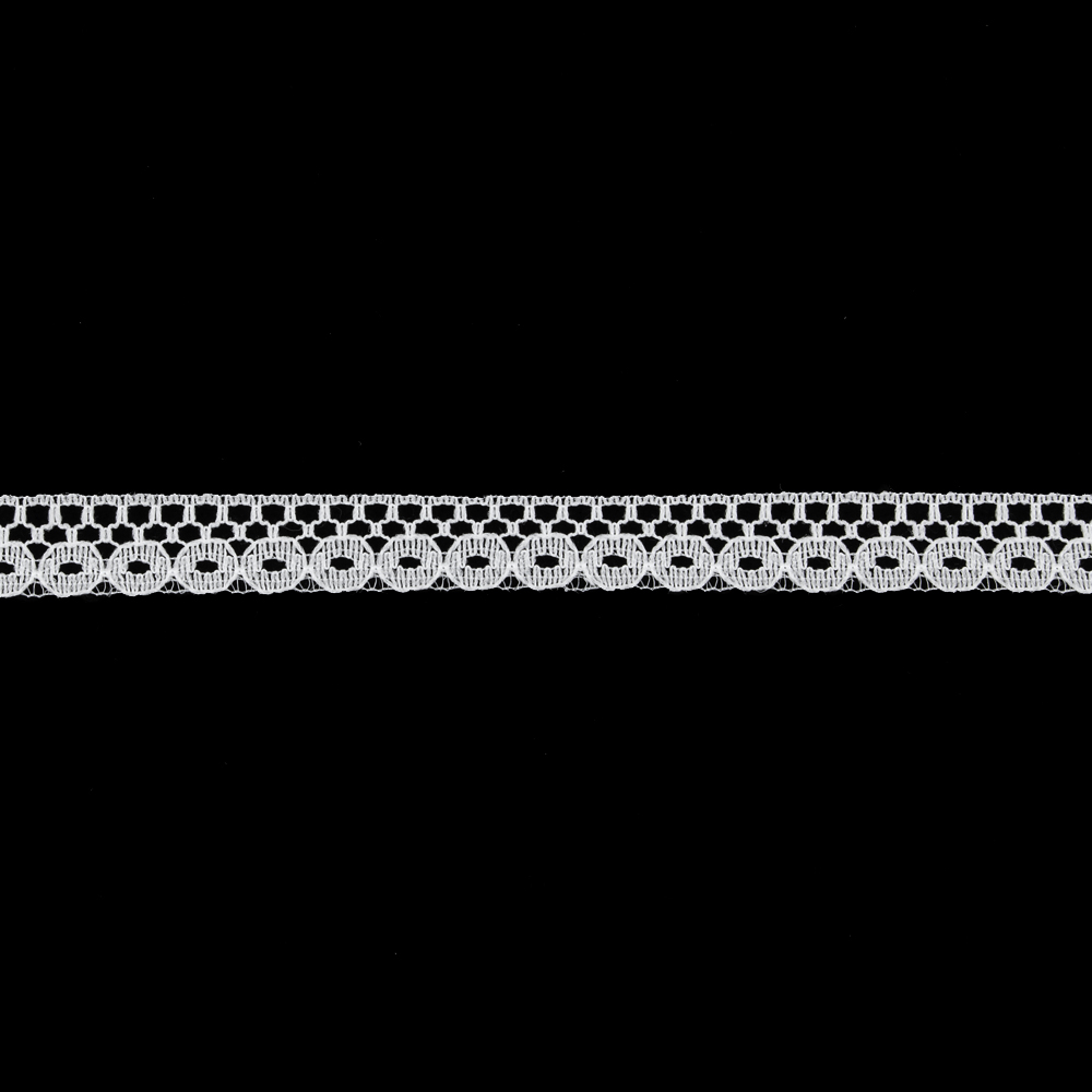 Кружево капроновое 256-1 белый, 1 см, (548,64 м/22,86 м)