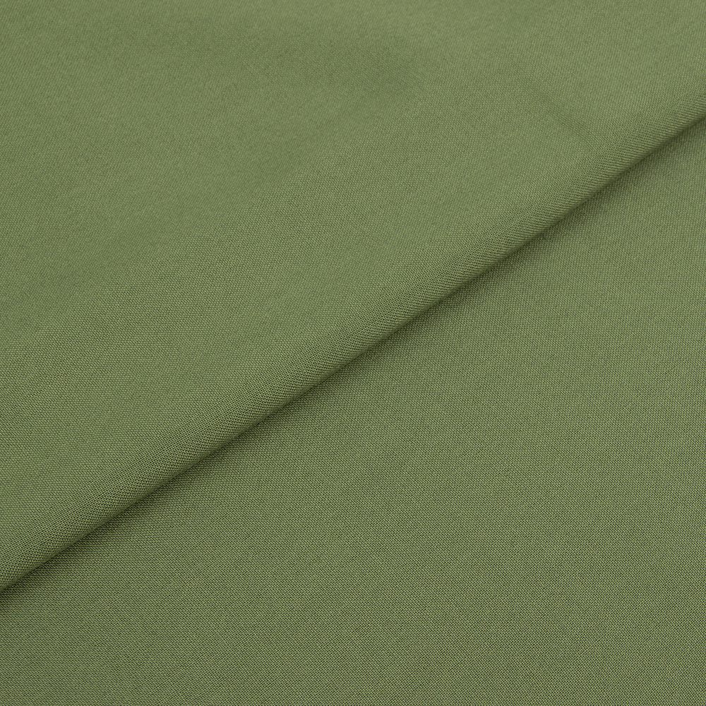 Ткань Штапель однотонный теплый зеленый К740.09 (120г/кв.м) 150см/±47м