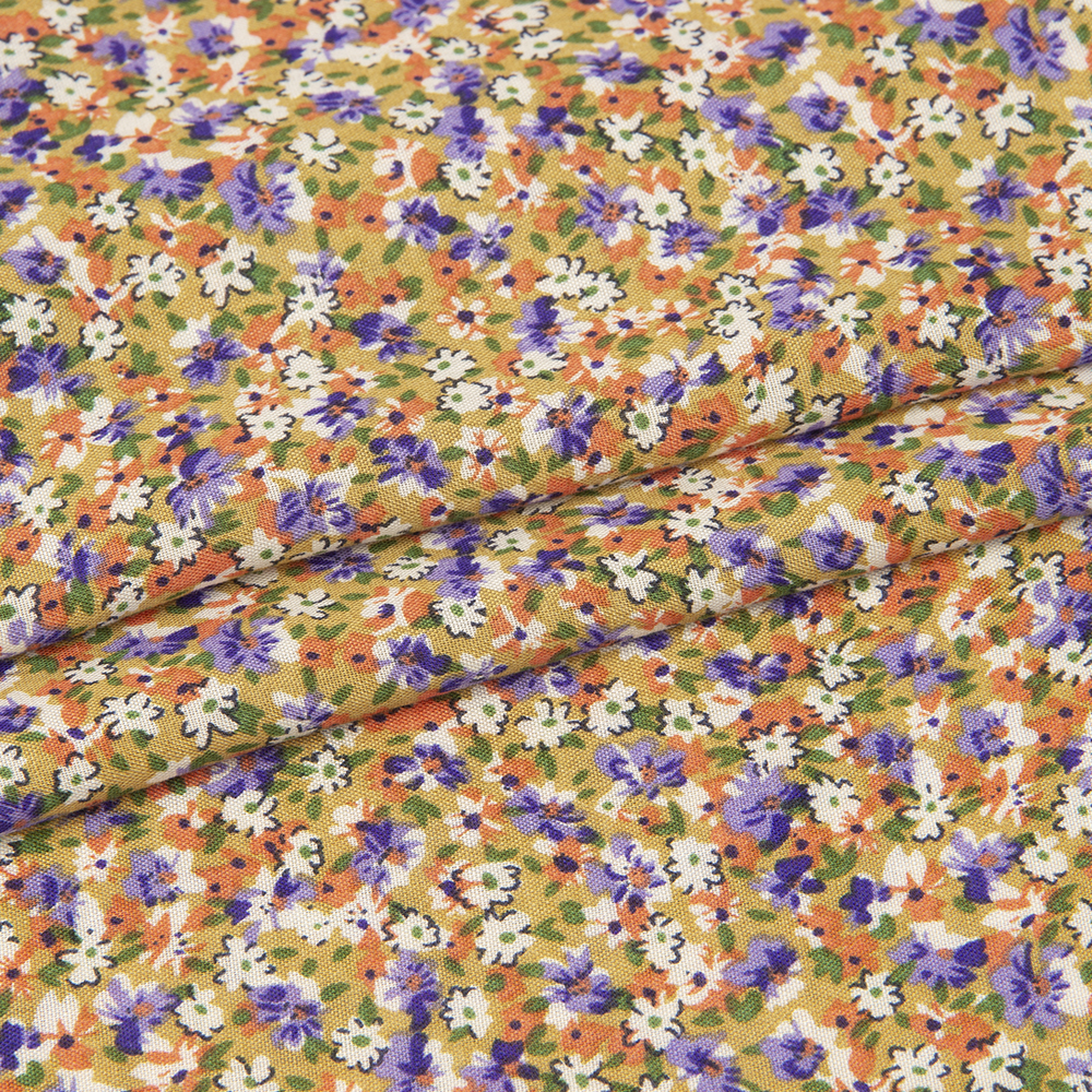 Ткань Штапель принт мелкие цветы 219-513.03 мультиколор (92г/кв.м) 150см/±50м