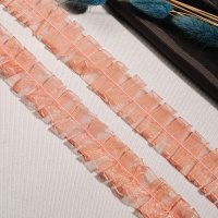 Тесьма-оборка 060-HT1093 серо-розовый (25 ярд)